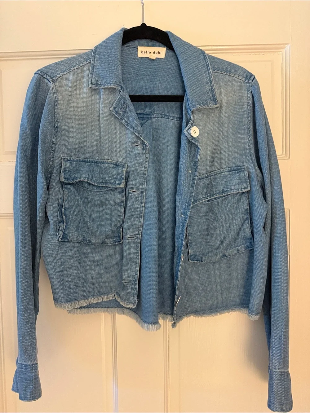Bella Dahl Light Blue Cropped Denim Jacket
